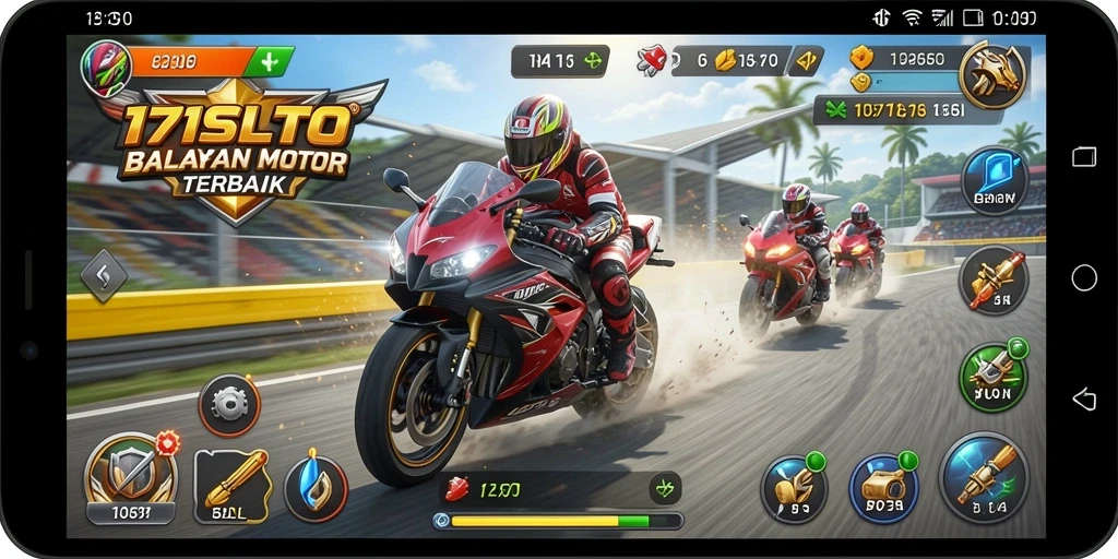 Gameplay balapan motor yang penuh aksi di 171SLOT.