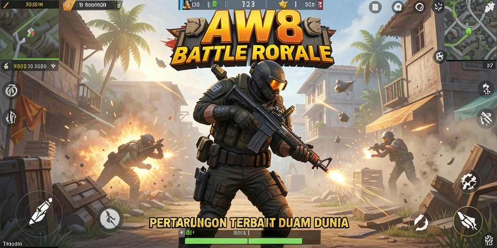 Gameplay Battle Royale yang mendebarkan di AW8.