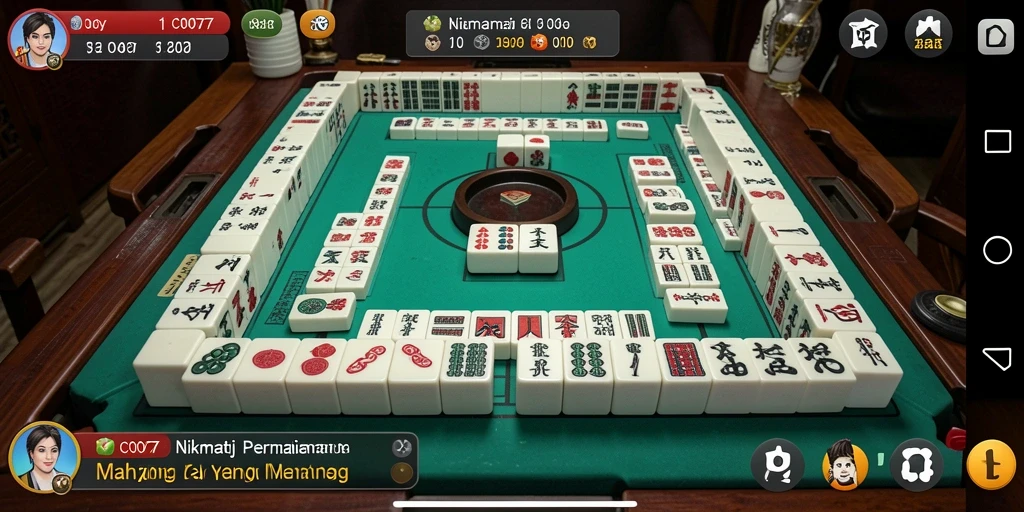 Screenshot gameplay C0077 menampilkan aksi Mahjong yang seru.