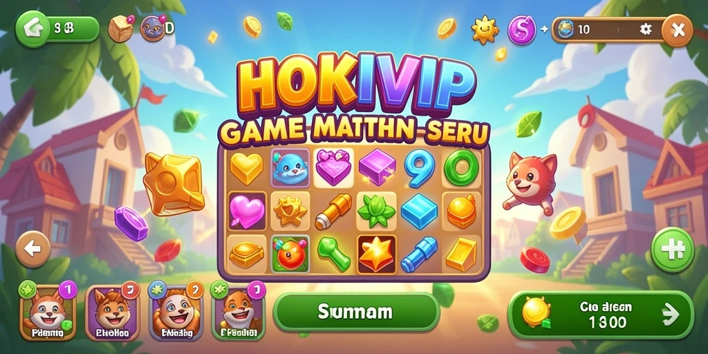 Tangkapan layar HOKIVIP menunjukkan aksi match-3 yang seru.