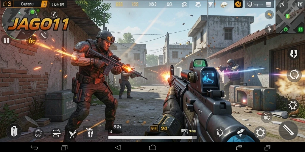 Tampilan menarik dari gameplay JAGO11 yang penuh aksi FPS.