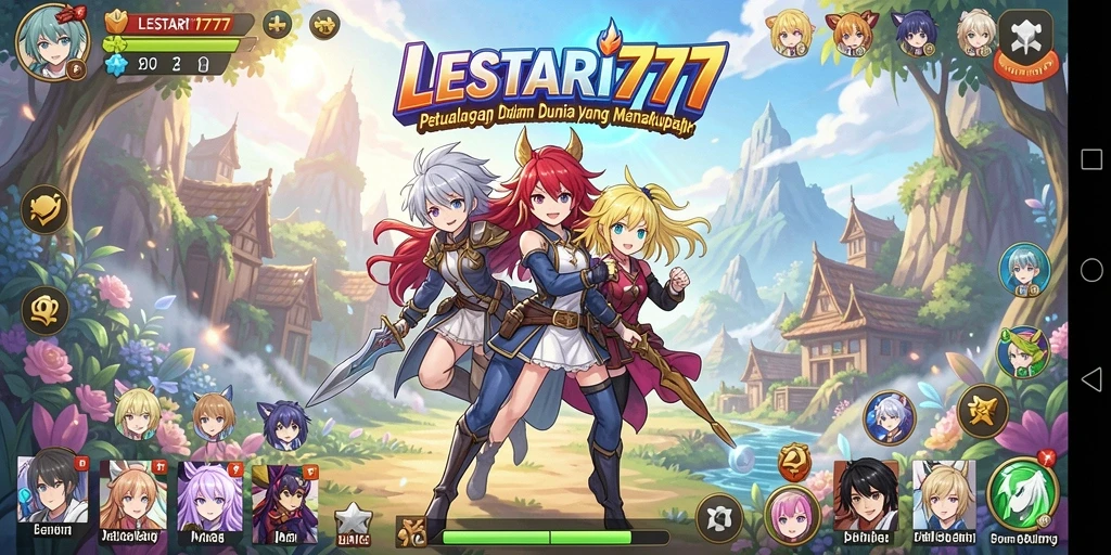 Tangkapan layar utama LESTARI777 menampilkan petualangan seru dalam dunia anime.