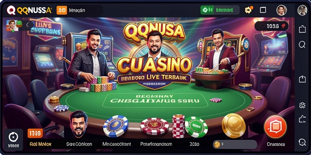 Tampilan gameplay Live Casino yang menegangkan di QQNUSA.